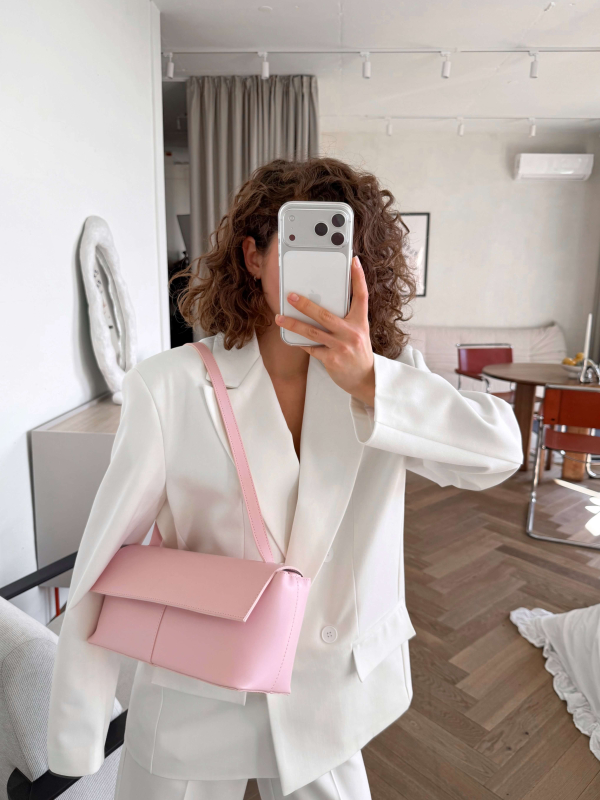 Клатч-багет МАДЛЕН ніжно-рожевий LEMAN LM4871-1